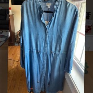 Soft denim dress long sleeve dress